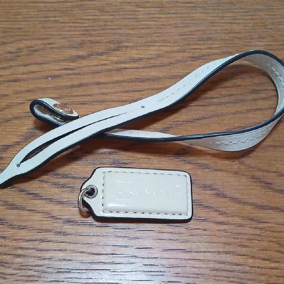 Coach Accessories - Coach Ivory Leather Keychain/Bag Charm Set 1.5